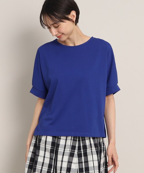 Dessin(デッサン)の「◆【接触冷感・二の腕カバー】リラクシーカットソー(Tシャツ/カットソー・レディース・ブルー/ネイビー系/ブラック/ホワイト系・00/02/01/03)」の15枚目の写真