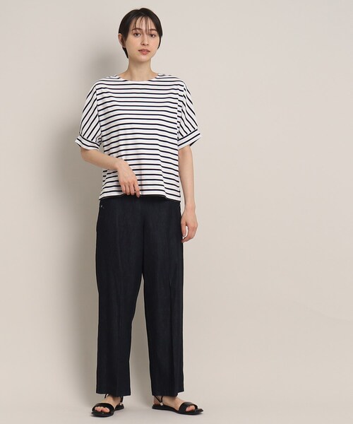 Dessin(デッサン)の「◆【接触冷感・二の腕カバー】リラクシーカットソー(Tシャツ/カットソー・レディース・ブルー/ネイビー系/ブラック/ホワイト系・00/02/01/03)」の16枚目の写真