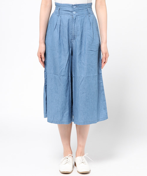 WEGO（ウィゴー）の「WEGO/ガウチョパンツ（デニムパンツ・レディース・インディゴブルー/ライトインディゴブルー・FREE）」の3枚目の写真