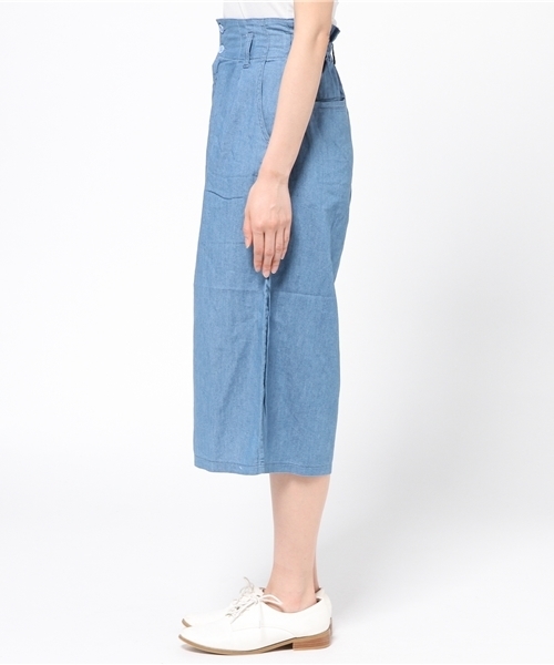 WEGO（ウィゴー）の「WEGO/ガウチョパンツ（デニムパンツ・レディース・インディゴブルー/ライトインディゴブルー・FREE）」の4枚目の写真