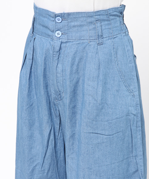 WEGO（ウィゴー）の「WEGO/ガウチョパンツ（デニムパンツ・レディース・インディゴブルー/ライトインディゴブルー・FREE）」の6枚目の写真