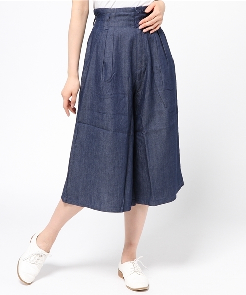 WEGO（ウィゴー）の「WEGO/ガウチョパンツ（デニムパンツ・レディース・インディゴブルー/ライトインディゴブルー・FREE）」の13枚目の写真