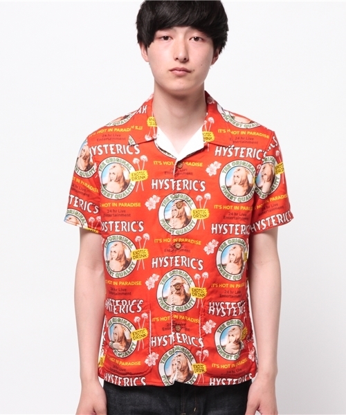 HYSTERIC GLAMOUR（ヒステリックグラマー）の「EXOTIC DRINK総柄 裏パイル半袖アロハSH（シャツ/ブラウス・メンズ・レッド系その他・LARGE/SMALL/MEDIUM）」の3枚目の写真