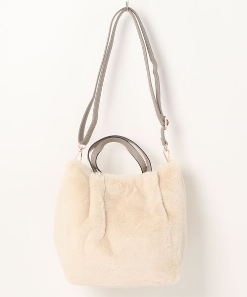 INED CLARO（イネドクラロ）の「フェイクファートートバッグ（トートバッグ・レディース・サンドグレー/グレー/アイボリー・フリー）」の9枚目の写真