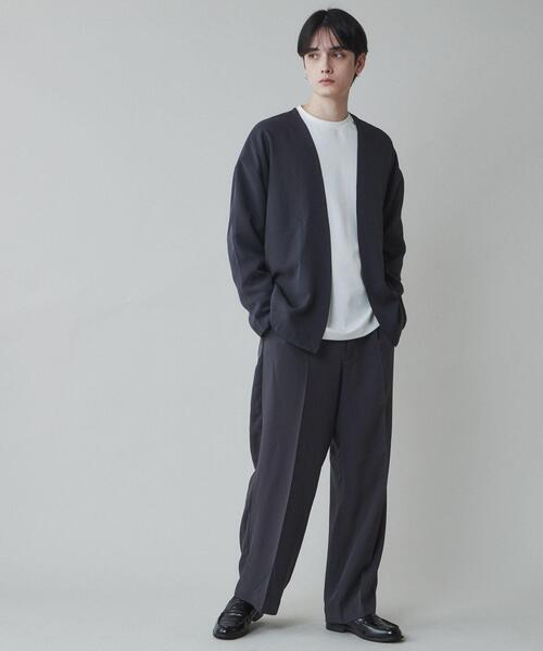 LUCY（ルーシー）の「LUCY/ルーズシャツカーディガン（カーディガン/ボレロ・メンズ・パープル/ダークグレー・MEDIUM/LARGE）」の3枚目の写真