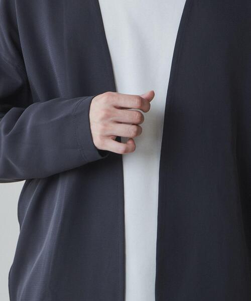 LUCY（ルーシー）の「LUCY/ルーズシャツカーディガン（カーディガン/ボレロ・メンズ・パープル/ダークグレー・MEDIUM/LARGE）」の6枚目の写真