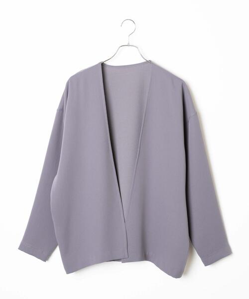 LUCY（ルーシー）の「LUCY/ルーズシャツカーディガン（カーディガン/ボレロ・メンズ・パープル/ダークグレー・MEDIUM/LARGE）」の15枚目の写真