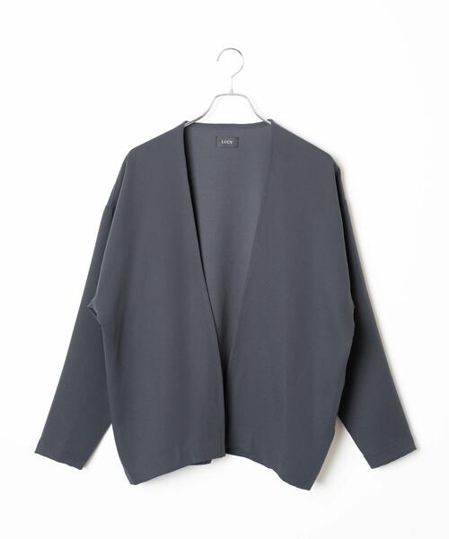 LUCY（ルーシー）の「LUCY/ルーズシャツカーディガン（カーディガン/ボレロ・メンズ・パープル/ダークグレー・MEDIUM/LARGE）」の16枚目の写真