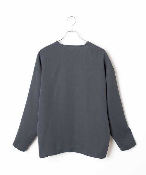 LUCY（ルーシー）の「LUCY/ルーズシャツカーディガン（カーディガン/ボレロ・メンズ・パープル/ダークグレー・MEDIUM/LARGE）」の20枚目の写真