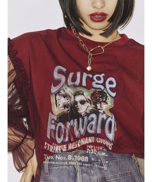 jouetie（ジュエティ）の「レースリメイクロックミニワンピース【カットソーワンピース】（ワンピース・レディース・ボルドー/アイボリー/ブラック・MEDIUM）」の5枚目の写真