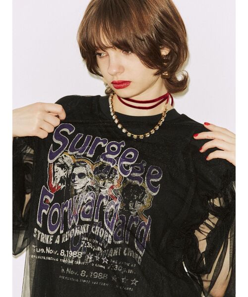 jouetie（ジュエティ）の「レースリメイクロックミニワンピース【カットソーワンピース】（ワンピース・レディース・ボルドー/アイボリー/ブラック・MEDIUM）」の18枚目の写真