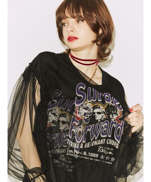 jouetie（ジュエティ）の「レースリメイクロックミニワンピース【カットソーワンピース】（ワンピース・レディース・ボルドー/アイボリー/ブラック・MEDIUM）」の21枚目の写真