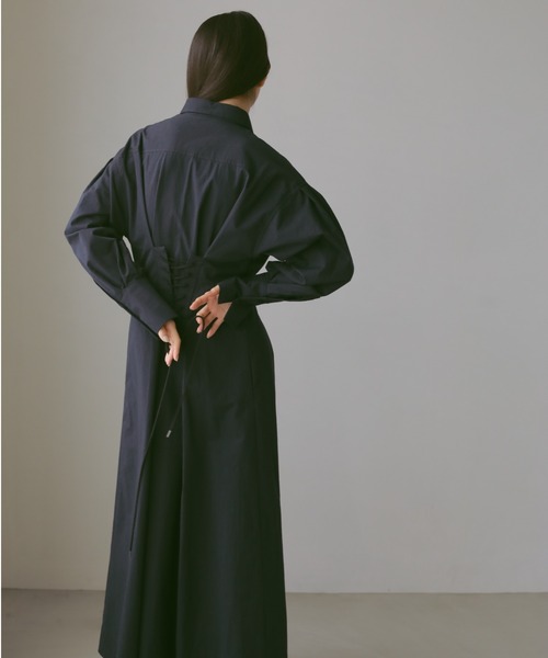 CASA FLINE(カーサフライン)の「バックレースアップシャツドレス(シャツワンピース・レディース・ネイビー/アイボリー/カーキ/ブラック・FREE)」の11枚目の写真