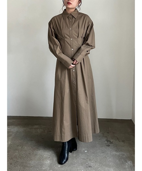 CASA FLINE(カーサフライン)の「バックレースアップシャツドレス(シャツワンピース・レディース・ネイビー/アイボリー/カーキ/ブラック・FREE)」の14枚目の写真