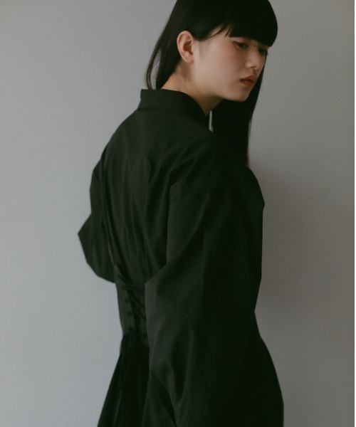 CASA FLINE(カーサフライン)の「バックレースアップシャツドレス(シャツワンピース・レディース・ネイビー/アイボリー/カーキ/ブラック・FREE)」の22枚目の写真