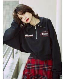 jouetie | クロップドハーフZIPプルオーバー(スウェット)