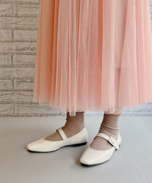 Noubel Voug Relax(ヌーベルヴォーグリラックス)の「スクエアトゥ ストラップ フラット パンプス(パンプス・レディース・アイボリー/ブラック/ベージュ・S/M/L/LL/3L)」の10枚目の写真