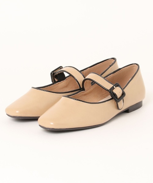 Noubel Voug Relax(ヌーベルヴォーグリラックス)の「スクエアトゥ ストラップ フラット パンプス(パンプス・レディース・アイボリー/ブラック/ベージュ・S/M/L/LL/3L)」の20枚目の写真