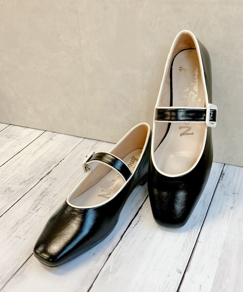 Noubel Voug Relax(ヌーベルヴォーグリラックス)の「スクエアトゥ ストラップ フラット パンプス(パンプス・レディース・アイボリー/ブラック/ベージュ・S/M/L/LL/3L)」の15枚目の写真