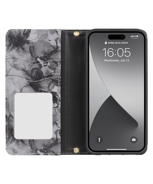 rienda（リエンダ）の「iPhone15 iPhone15Pro リエンダ [プリント手帳]（スマホケース/カバー・レディース・ホワイト/ブラック・iPhone 15/iPhone 15 Pro）」の12枚目の写真