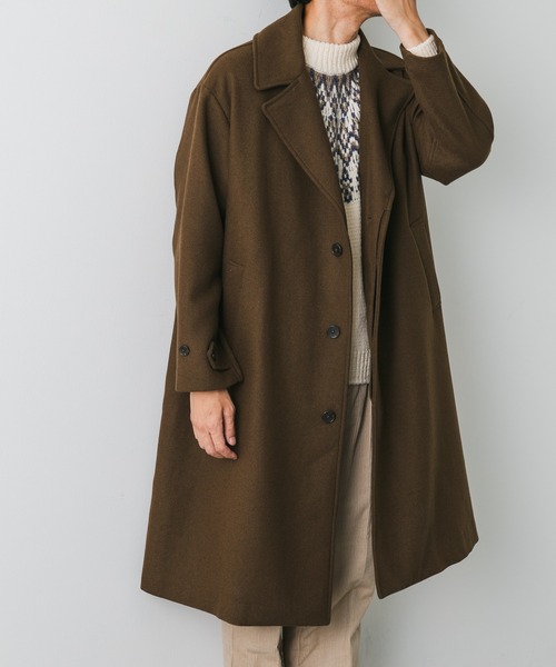 URBAN RESEARCH DOORS（アーバンリサーチドアーズ）の「ウールメルトンオーバーバルマカンコート（その他アウター・メンズ・ブラウン系その他/チャコールグレー/ブラック・LARGE/MEDIUM）」の16枚目の写真
