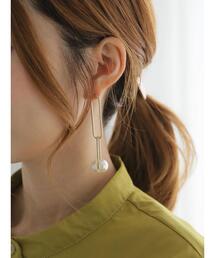 Te chichi | オーバルメタル×パールピアス(ピアス（両耳用）)