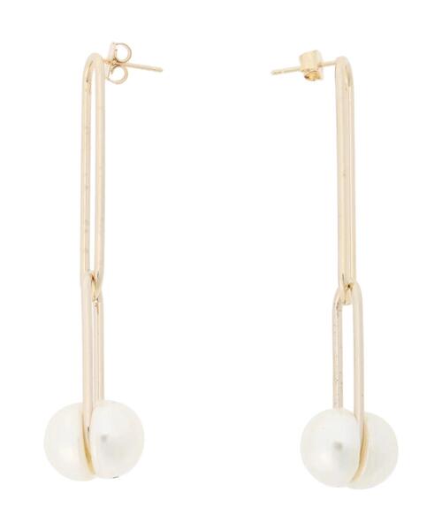 Te chichi（テチチ）の「オーバルメタル×パールピアス（ピアス（両耳用）・レディース・ゴールド・F）」の4枚目の写真