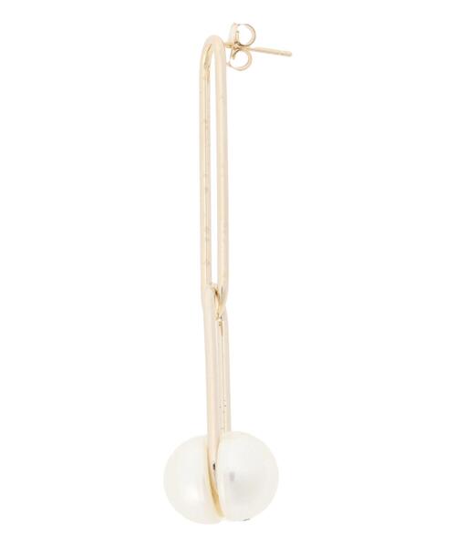 Te chichi（テチチ）の「オーバルメタル×パールピアス（ピアス（両耳用）・レディース・ゴールド・F）」の5枚目の写真