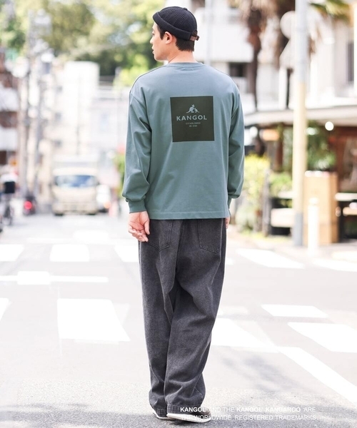 a.v.v(アーヴェヴェ)の「【KANGOL】スクエアプリントワイドシルエットカットソー(Tシャツ/カットソー・メンズ・ホワイト/グリーン・46/48/50)」の6枚目の写真