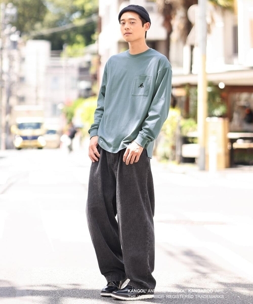 a.v.v(アーヴェヴェ)の「【KANGOL】スクエアプリントワイドシルエットカットソー(Tシャツ/カットソー・メンズ・ホワイト/グリーン・46/48/50)」の7枚目の写真