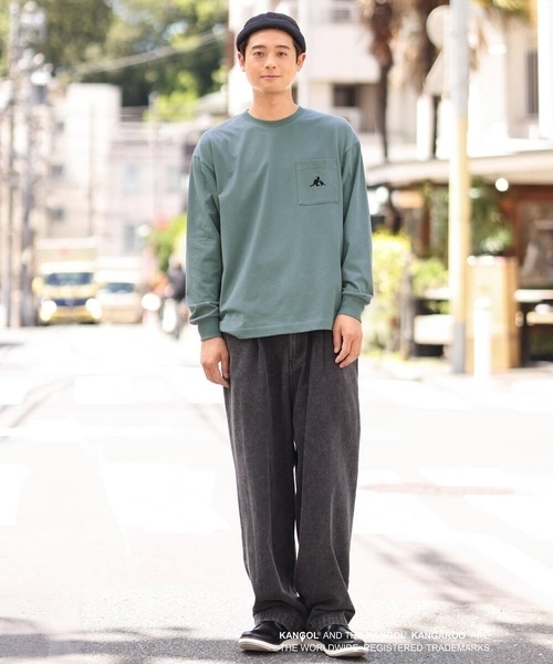 a.v.v(アーヴェヴェ)の「【KANGOL】スクエアプリントワイドシルエットカットソー(Tシャツ/カットソー・メンズ・ホワイト/グリーン・46/48/50)」の8枚目の写真