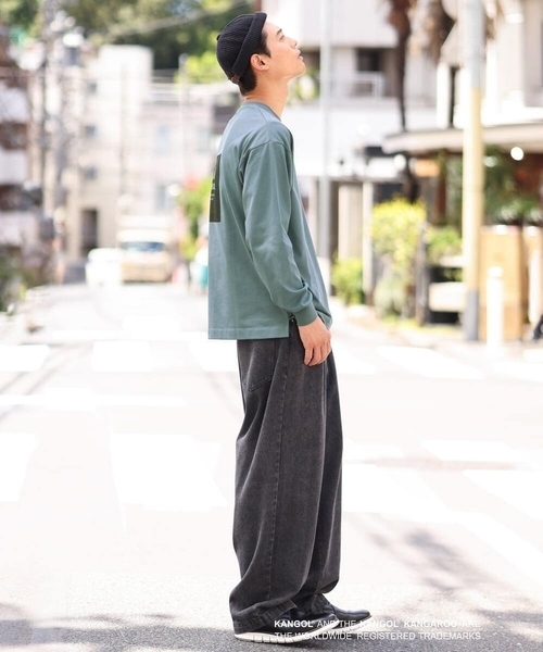 a.v.v(アーヴェヴェ)の「【KANGOL】スクエアプリントワイドシルエットカットソー(Tシャツ/カットソー・メンズ・ホワイト/グリーン・46/48/50)」の9枚目の写真