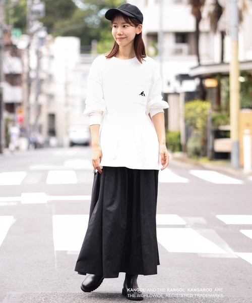 a.v.v(アーヴェヴェ)の「【KANGOL】スクエアプリントワイドシルエットカットソー(Tシャツ/カットソー・メンズ・ホワイト/グリーン・46/48/50)」の10枚目の写真