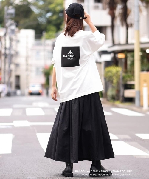 a.v.v(アーヴェヴェ)の「【KANGOL】スクエアプリントワイドシルエットカットソー(Tシャツ/カットソー・メンズ・ホワイト/グリーン・46/48/50)」の12枚目の写真
