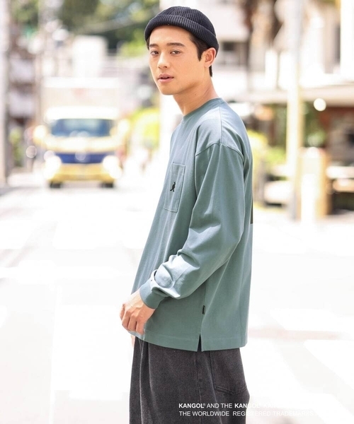 a.v.v(アーヴェヴェ)の「【KANGOL】スクエアプリントワイドシルエットカットソー(Tシャツ/カットソー・メンズ・ホワイト/グリーン・46/48/50)」の19枚目の写真