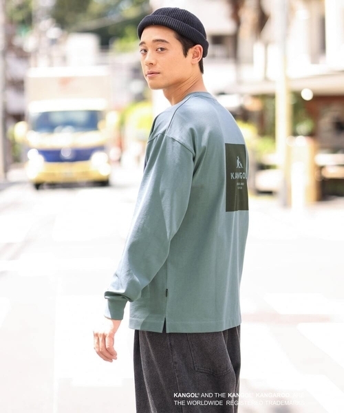 a.v.v(アーヴェヴェ)の「【KANGOL】スクエアプリントワイドシルエットカットソー(Tシャツ/カットソー・メンズ・ホワイト/グリーン・46/48/50)」の20枚目の写真