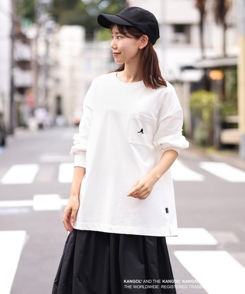 a.v.v(アーヴェヴェ)の「【KANGOL】スクエアプリントワイドシルエットカットソー(Tシャツ/カットソー・メンズ・ホワイト/グリーン・46/48/50)」の22枚目の写真