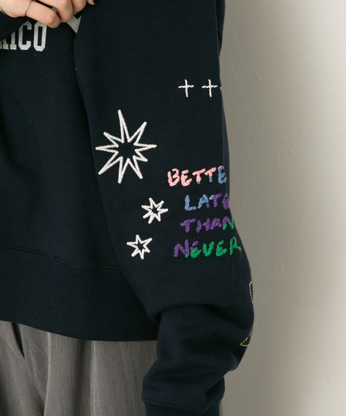 KBF（ケイビーエフ）の「エンブロイダリースウェット（スウェット・レディース・グレー/ネイビー・ONE）」の14枚目の写真