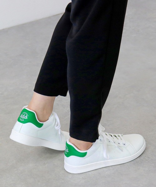 AAA+（サンエープラス）の「軽量 コートスタイルスニーカー（スニーカー・レディース・ホワイト×グリーン/ホワイト×ホワイト/ホワイト×ブラック/ブラック/ブラック×ブラック/ホワイト×レッド・40/41/37/35/38/39/36）」の13枚目の写真