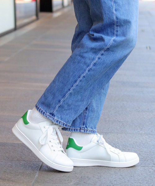 AAA+（サンエープラス）の「軽量 コートスタイルスニーカー（スニーカー・レディース・ホワイト×グリーン/ホワイト×ホワイト/ホワイト×ブラック/ブラック/ブラック×ブラック/ホワイト×レッド・40/41/37/35/38/39/36）」の17枚目の写真