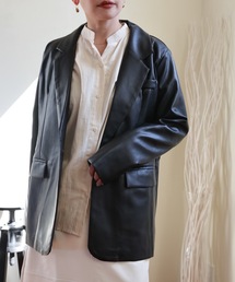 ULEULA | フェイクレザーテーラードジャケット(テーラードジャケット)