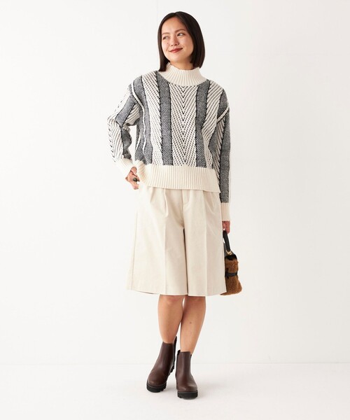 SHIPS Colors（シップス カラーズ）の「SHIPS Colors:〈洗濯機可能〉ストレッチ コーデュロイ キュロット（その他パンツ・レディース・ベージュ/オフホワイト/ダークグレー・SMALL/MEDIUM）」の7枚目の写真