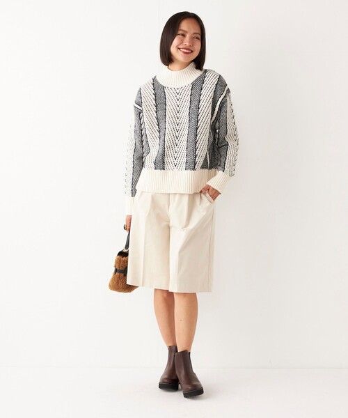 SHIPS Colors（シップス カラーズ）の「SHIPS Colors:〈洗濯機可能〉ストレッチ コーデュロイ キュロット（その他パンツ・レディース・ベージュ/オフホワイト/ダークグレー・SMALL/MEDIUM）」の4枚目の写真