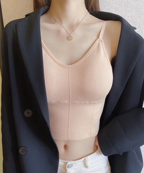 STYLEBLOCK(スタイルブロック)の「カップ付きキャミソール(キャミソール・レディース・ブラック/グリーン/ロイヤルブルー/ピンク/カーキ/ホワイト・FREE)」の2枚目の写真