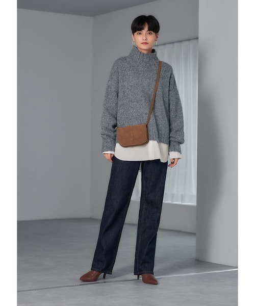 STYLE DELI(スタイルデリ)の「アルパカ混スタンドハイネックトップス(ニット/セーター・レディース・アイボリー/ブラック/グレー・FREE)」の4枚目の写真