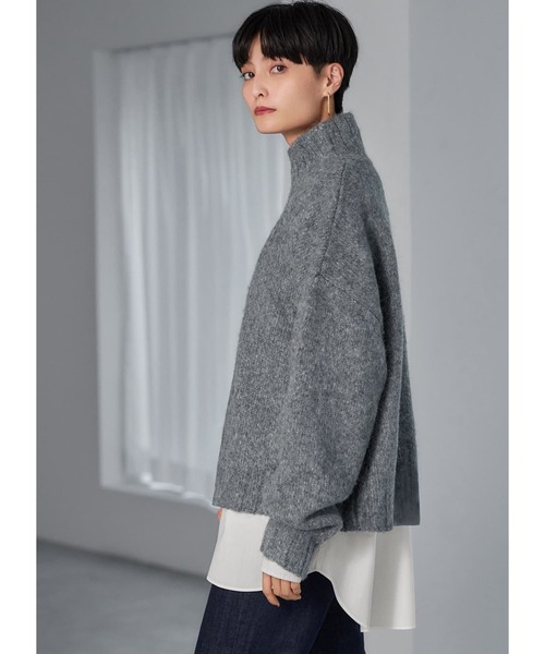 STYLE DELI(スタイルデリ)の「アルパカ混スタンドハイネックトップス(ニット/セーター・レディース・アイボリー/ブラック/グレー・FREE)」の6枚目の写真