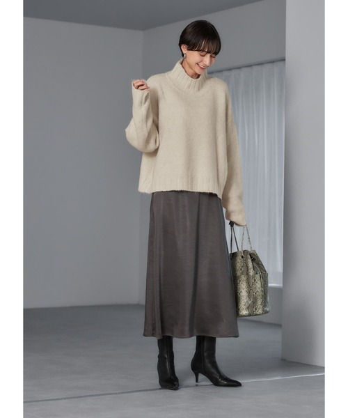 STYLE DELI(スタイルデリ)の「アルパカ混スタンドハイネックトップス(ニット/セーター・レディース・アイボリー/ブラック/グレー・FREE)」の19枚目の写真