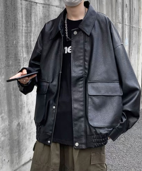 Theater code（シアターコード）の「fake leather blouson/フェイク