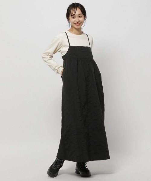 niko and...(ニコアンド)の「キルトミリタリキャミワンピース(ワンピース・レディース・ブラック/ベージュ・FREE)」の3枚目の写真