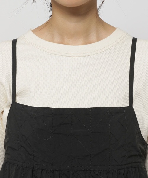 niko and...(ニコアンド)の「キルトミリタリキャミワンピース(ワンピース・レディース・ブラック/ベージュ・FREE)」の10枚目の写真